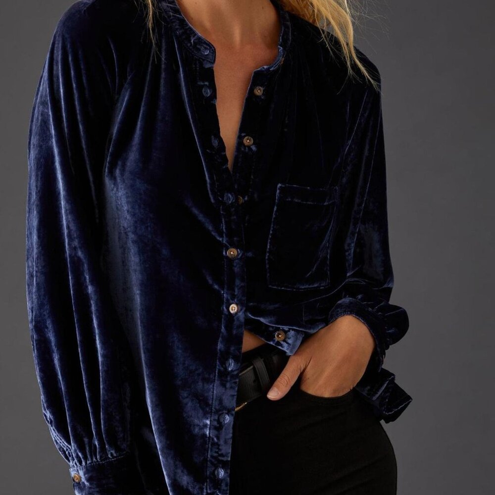 Pilcro Velvet Femme Buttondown Shirt